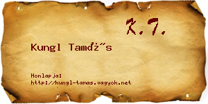 Kungl Tamás névjegykártya